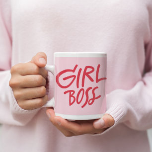Girl Boss Fettgedruckte Typografie Rot und Rosa We Kaffeetasse