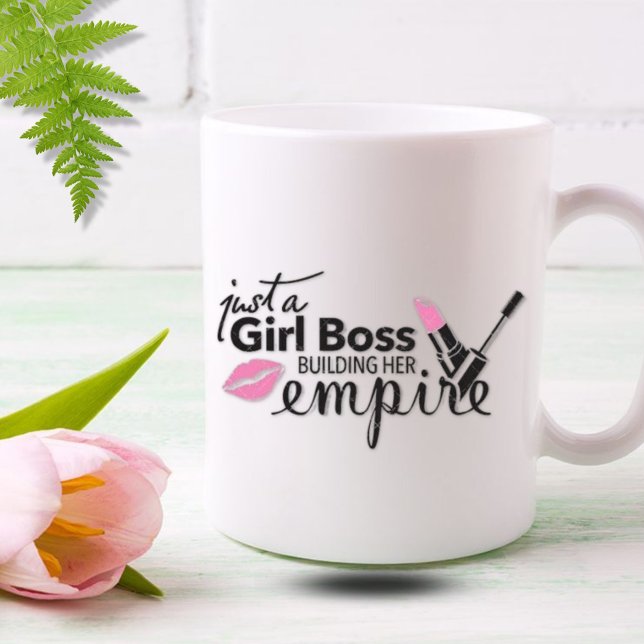 Girl Boss Gebäude ihr Empire - Pink Lipstick Kaffeetasse (Von Creator hochgeladen)