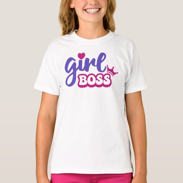 Girl Boss Girls’ T - Shirt - Empowerment von Kinde (Vorderseite)