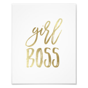 Girl Boss   Gold Art Print Fotodruck