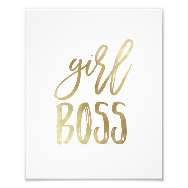Girl Boss | Gold Art Print Fotodruck (Vorne)