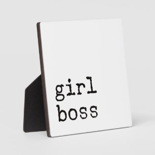 Girl Boss Motivierend Office-Schreibtischsigne Fotoplatte