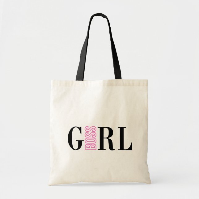 Girl Boss Pink Black Tragetasche (Vorne)