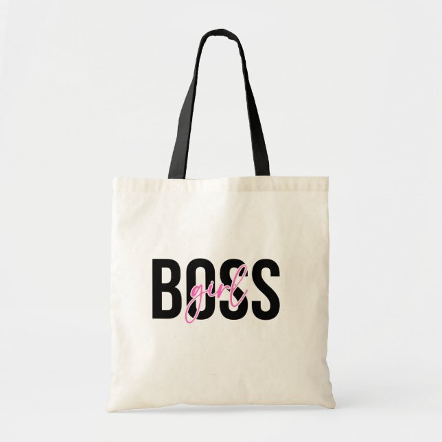 Girl Boss Pink Black Tragetasche (Vorne)