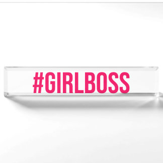 Girl Boss Pink Desk Name Plate Office Accessory Namensplakette