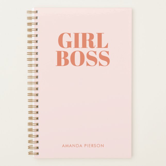 GIRL BOSS Pink Red Retro Calligraphy Plane Planer (Vorderseite)