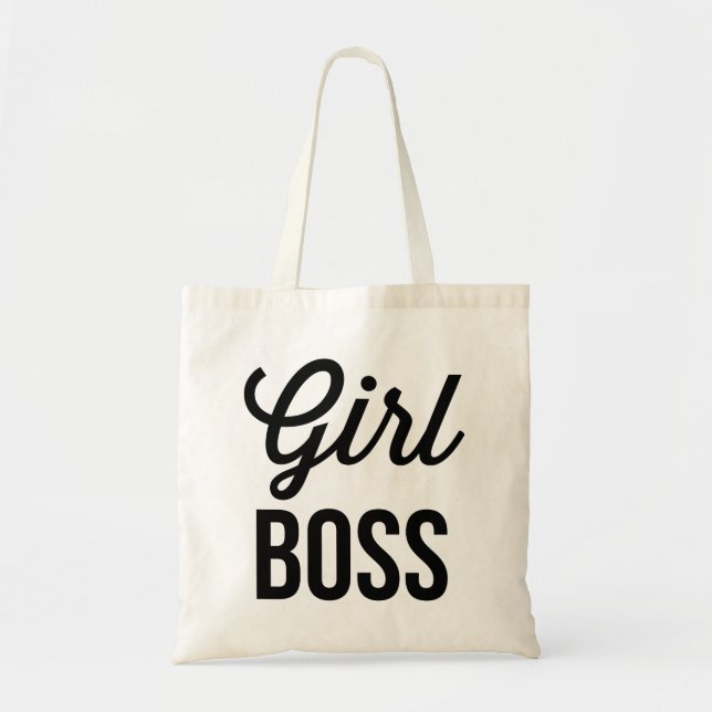 GIRL BOSS | Retro-Typografie-Tasse Tragetasche (Vorne)