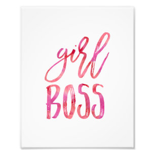 Girl Boss Rosa Aquarellfarben Art Print Fotodruck