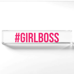 Girl Boss Rosa Namensschild Büro-Accessoire Namensplakette