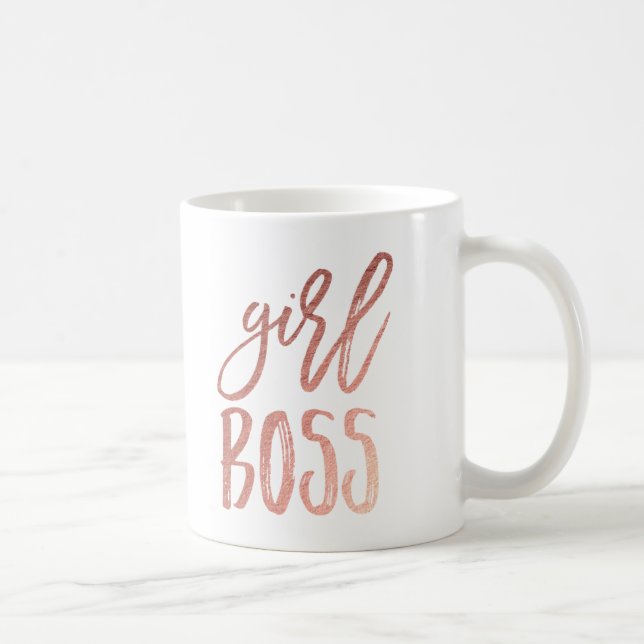 Girl Boss | Rose Gold-Kaffee-Tasse Kaffeetasse (Rechts)