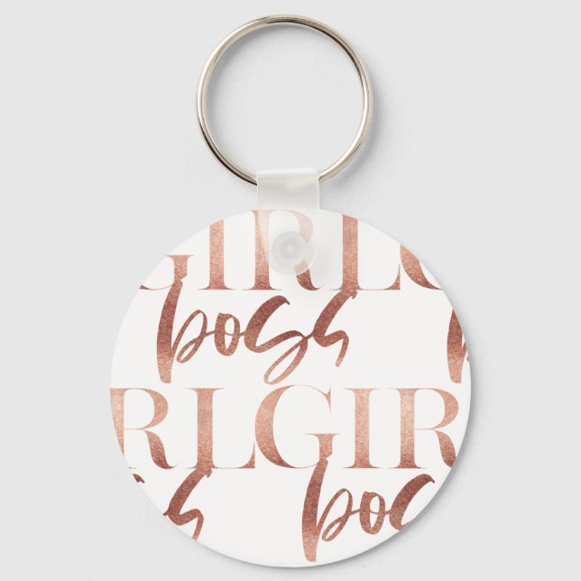 Girl Boss | Rose Schwarzer Text | Schlüsselanhänger (Vorderseite)