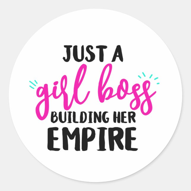 Girl Boss Runder Aufkleber (Vorderseite)