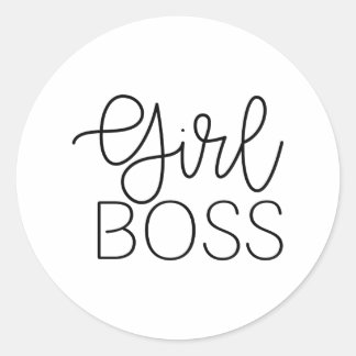Girl Boss Runder Aufkleber