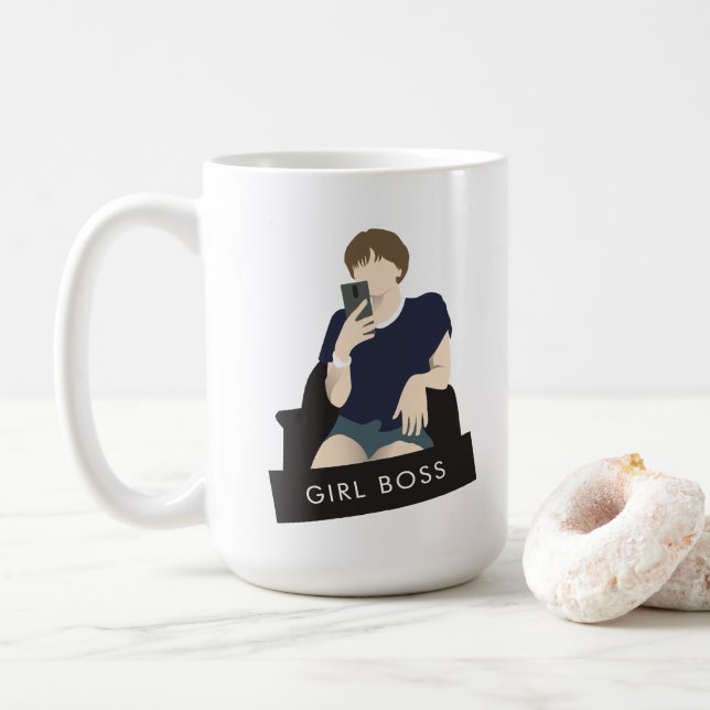 Girl Boss Selfie Kaffeetasse (Mit Donut)