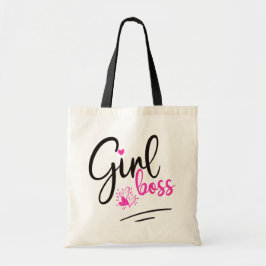 Girl Boss Stilvolle Skriptherzen Pink Black Tragetasche