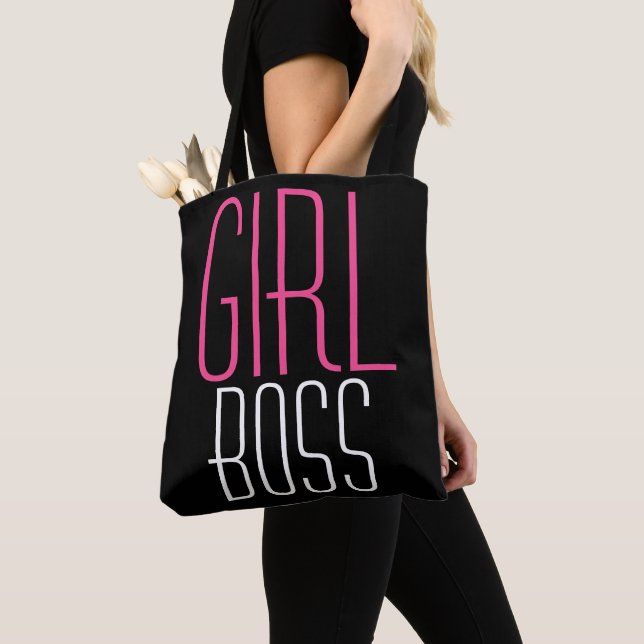 Girl Boss Trendy Typografie Pink White Tasche (Von Nahem)