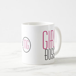 Girl-Boss-Typografie/Monogramm-Initialen Kaffeetasse