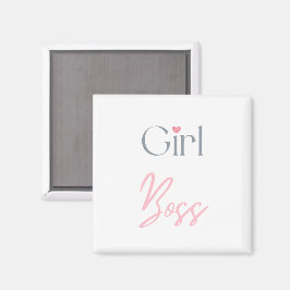 Girl Boss Word Text Minimalistisches Magnet
