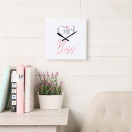 Girl Boss Worttext Rund um die elegante Uhr