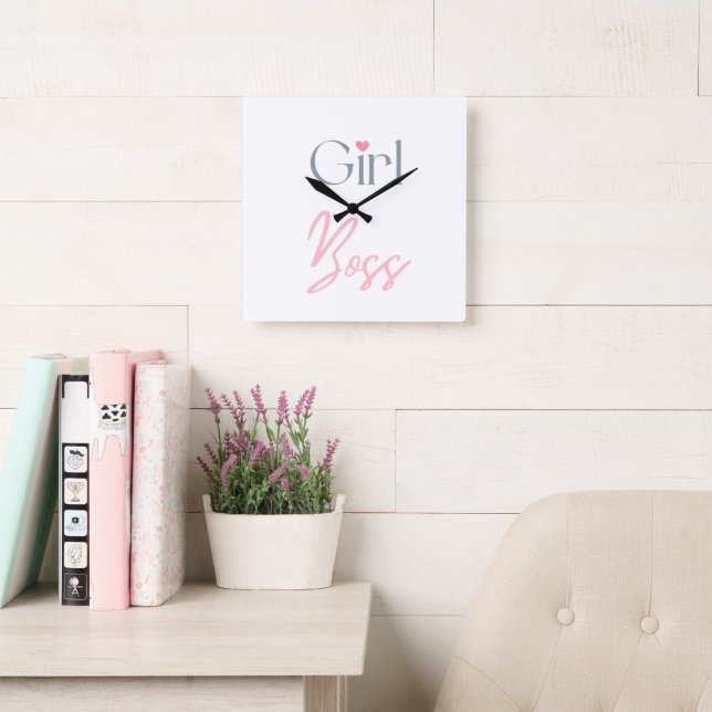 Girl Boss Worttext Rund um die elegante Uhr (Lesesaal)