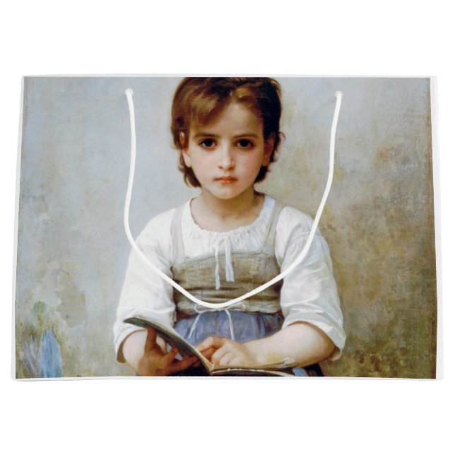 Girl, Bouguereau Große Geschenktüte (Vorderseite)