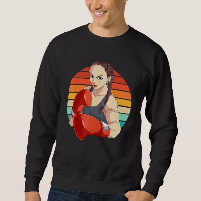 Girl Boxer Female Fighter Boxout Sweatshirt (Vorderseite)