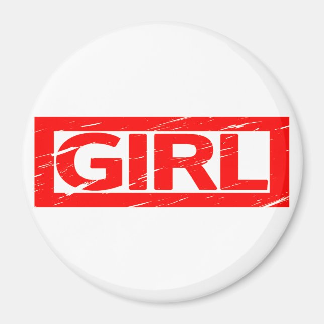 Girl Briefmarke Magnet (Vorne)