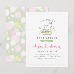 Girl Bubble Bath Baby Dusche Einladung
