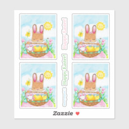 Girl Bunny mit Basket Sticker