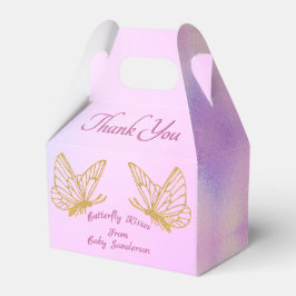 Girl Butterfly Pink Funkelnd Whimsical Baby Dusche Geschenkschachtel