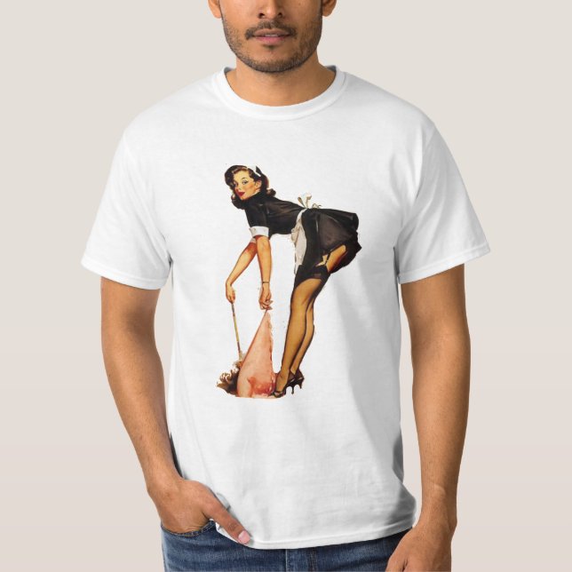 Girl-Button-Up-Vintager T - Shirt (Vorderseite)