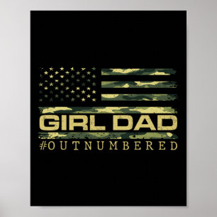 Girl Camouflage Vater American USA Flaggen Vater M Poster