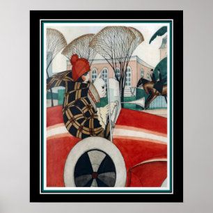 "Girl & Carlin" Art déco Imprimer par Gerda Wegene