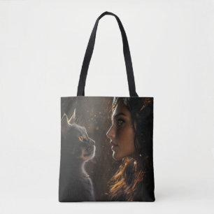Girl & Cat Powa Tote Bag Tasche