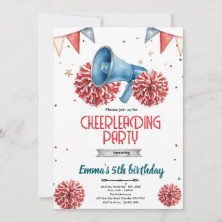 Girl Cheerleader party Invitation Einladung