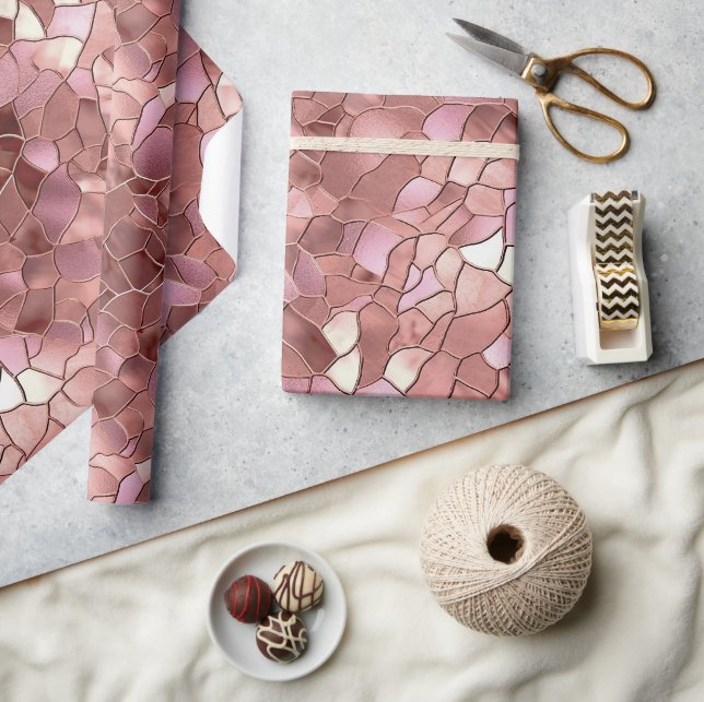 Girl Chic Pink Rose Gold Abstrakt Geschenkpapier (Kunsthandwerk)