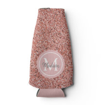 Girl Chic Rose Gold Glitzer Monogram Personalisier