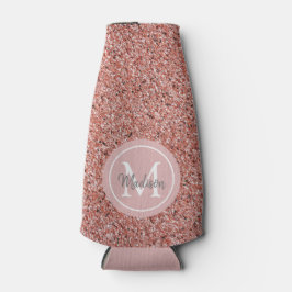 Girl Chic Rose Gold Glitzer Monogram Personalisier Flaschenkühler