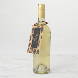 Girl-Chic Wildleopard-Party-Druck-Beifall Flaschenanhänger