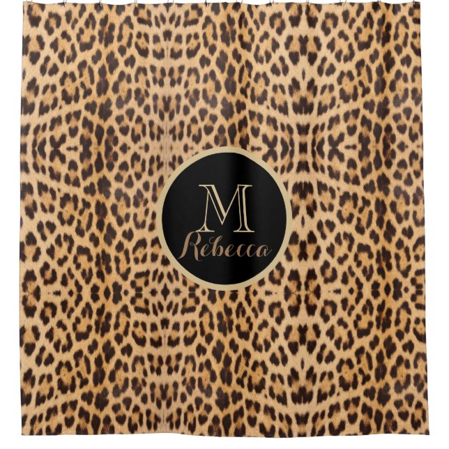 Girl-Chic Wildsafari-Leopardenprint Duschvorhang (Vorderseite)