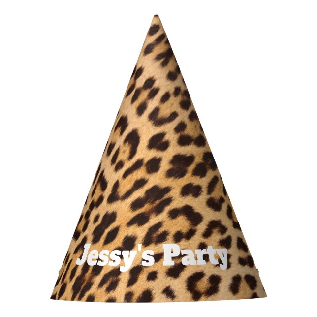 Girl-Chic Wildsafari-Leopardenprint Partyhütchen (Vorderseite)