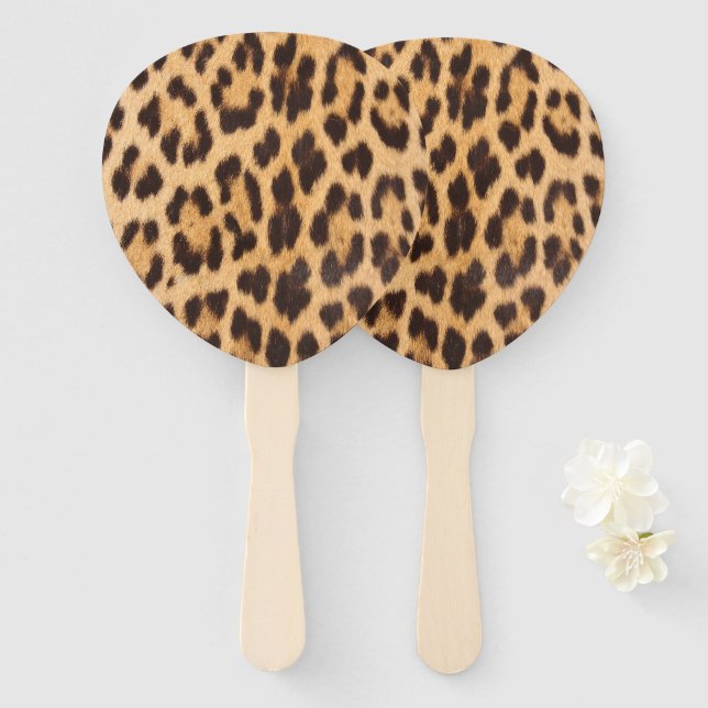 Girl-Chic Wildsafari Party Leopardenprint Fächer (Vorne und Hinten)