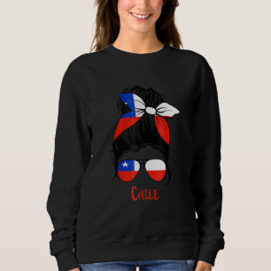 Girl-Chile Girl Chica Chilena Flag Sweatshirt