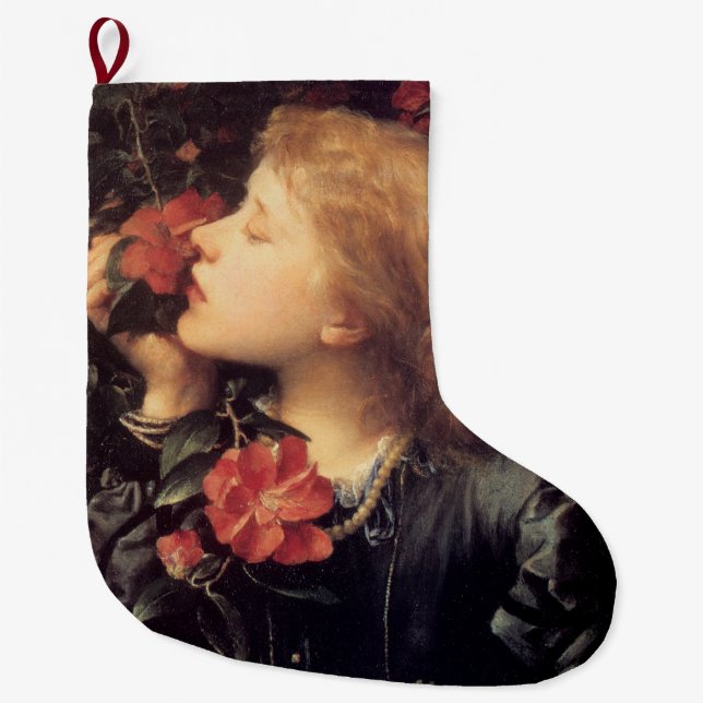 Girl Choosing a Beautiful Flower (by G.F. Watts) Großer Weihnachtsstrumpf (Vorderseite)