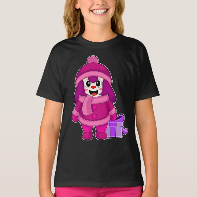 Girl Christmas Winter T-Shirt (Vorderseite)