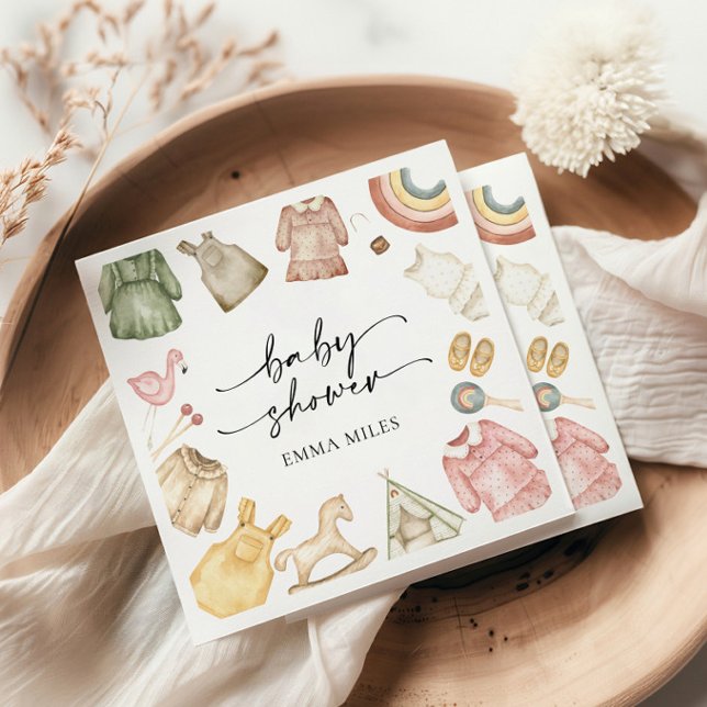 Girl Clothes Kinderdusche Napkins Serviette (Von Creator hochgeladen)