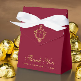 Girl Confirmation Elegant Burgundy Imitats Gold Wa Geschenkschachtel