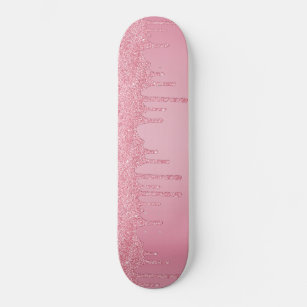 Girl Cool Pink Glitzer Sparkle Tropfen Skateboard