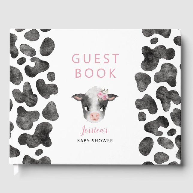 Girl Cow Baby Dusche Gästebuch (Vorderseite)