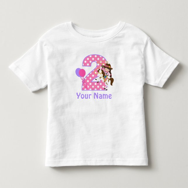 Girl Cowgirl Personalisiertes T-Shirt (Vorderseite)